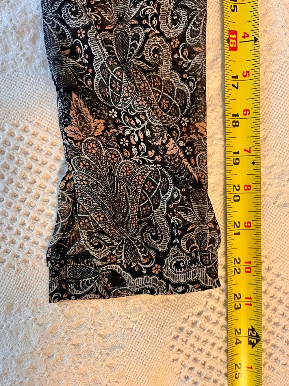 ASTR Anthro Paisley Lacey Pattern Mini Dress in Gray & Pink with Sheer Sleeves - Picture 8 of 9